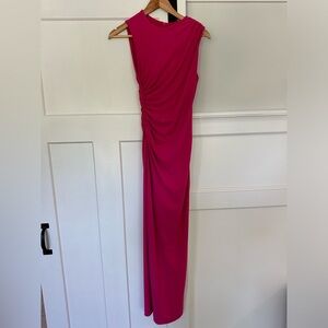 Zara Draped Midi Dress Fuschia size XS